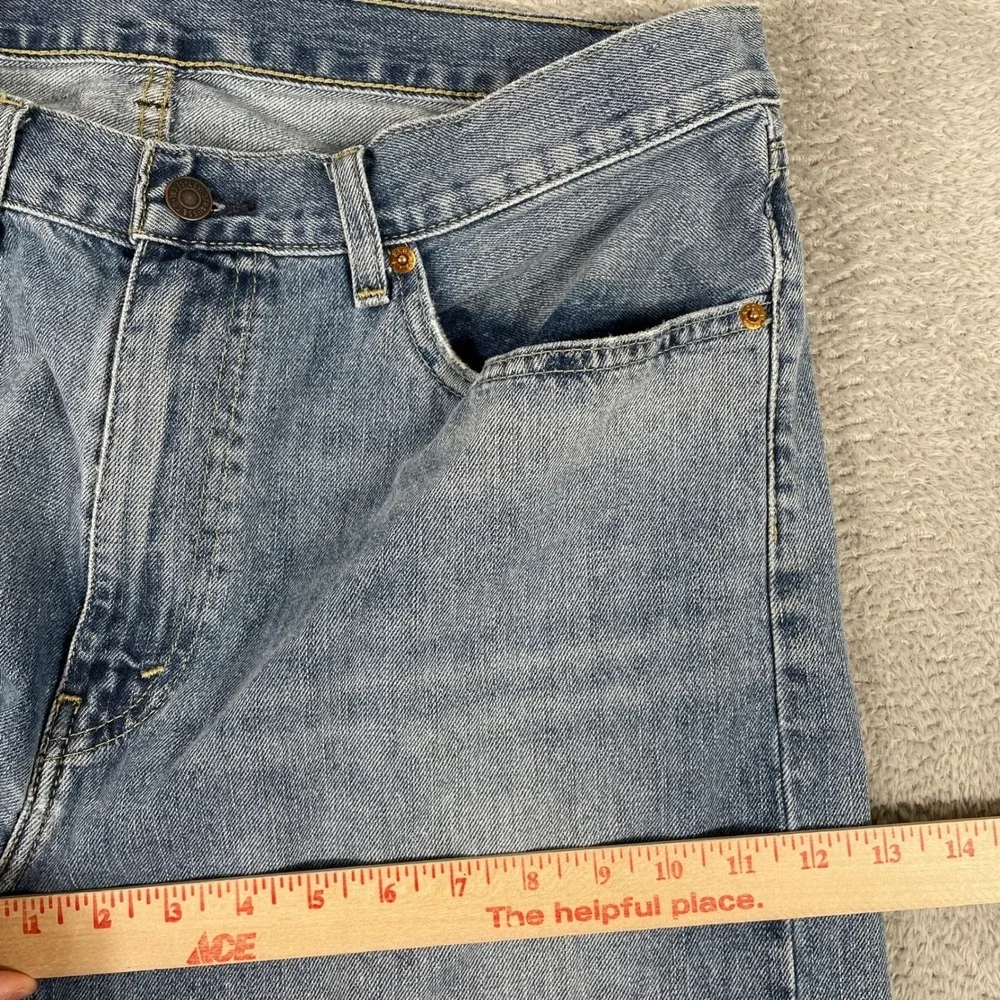 Levis 505 Jeans Mens 36x32 Blue Regular Fit Straight‎ Leg Denim